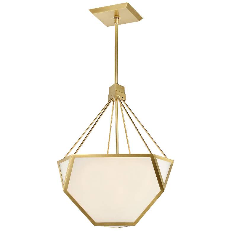 Image 1 Moonbow 18"W Brass Glass 3-Light Chandelier/Ceiling Light