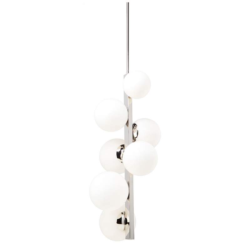 Image 1 Moonglow 7-Light Polished Nickel Metal and Glass Chandelier