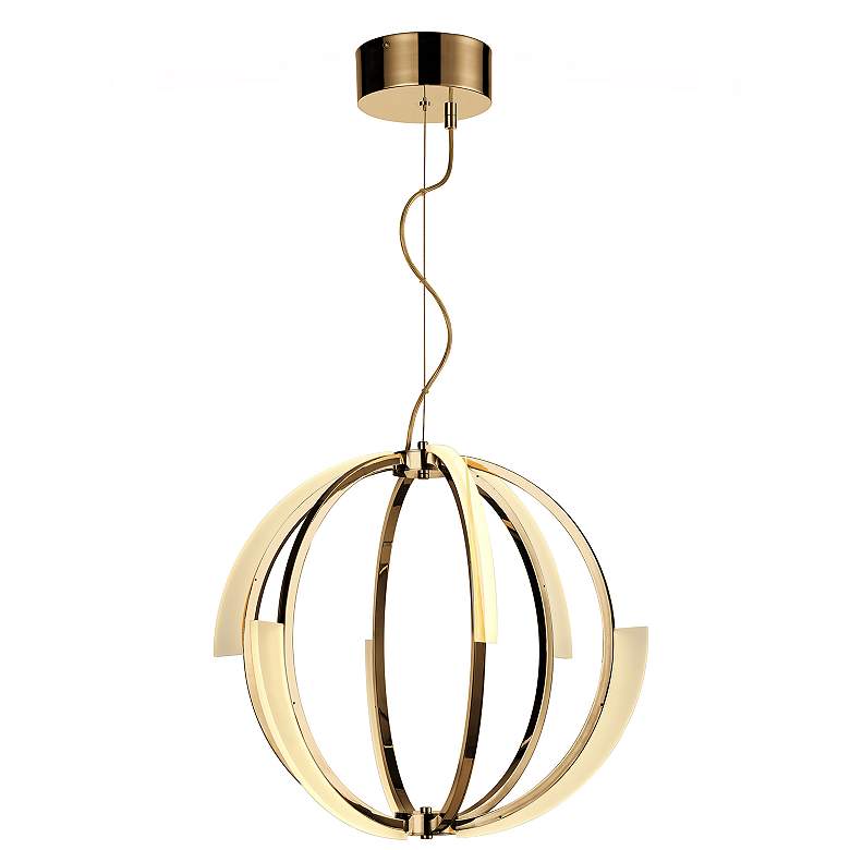 Image 1 Moonlight LED 22 Inch Aged Brass Geometrical Sphere Styled Chandelier