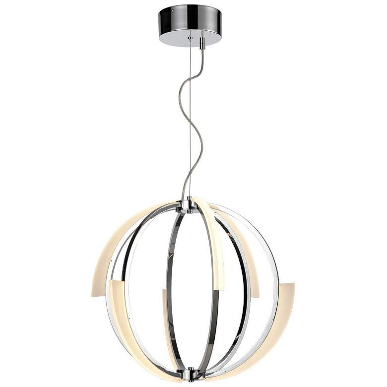 Image 1 Moonlight LED 22 Inch Polished Nickel Geometrical Sphere Styled Chandelier