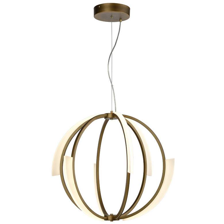 Image 1 Moonlight LED 26 Inch Aged Brass Geometrical Sphere Styled Chandelier