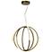 Moonlight LED 26 Inch Aged Brass Geometrical Sphere Styled Chandelier