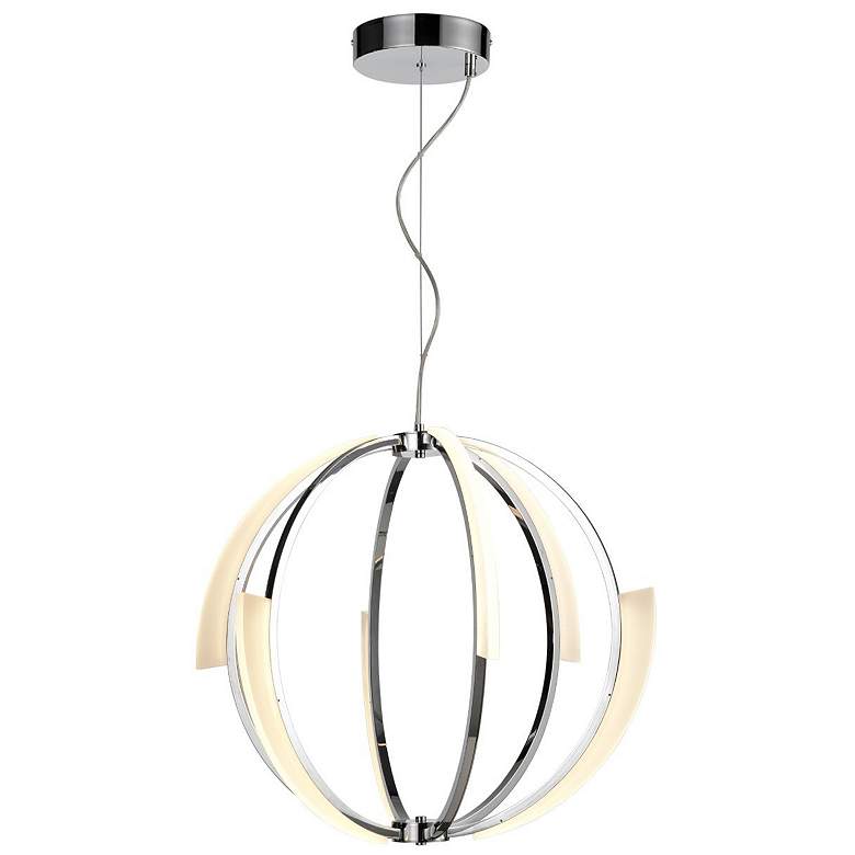 Image 1 Moonlight LED 26 Inch Polished Nickel Geometrical Sphere Styled Chandelier
