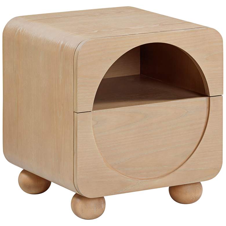 Image 2 Moonrise 20" Wide Natural Ash Wood 1-Drawer Nightstand