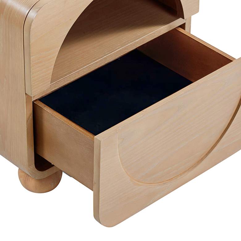 Image 3 Moonrise 20" Wide Natural Ash Wood 1-Drawer Nightstand more views