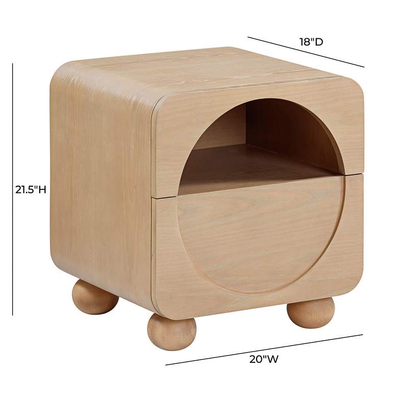 Image 7 Moonrise 20" Wide Natural Ash Wood 1-Drawer Nightstand more views