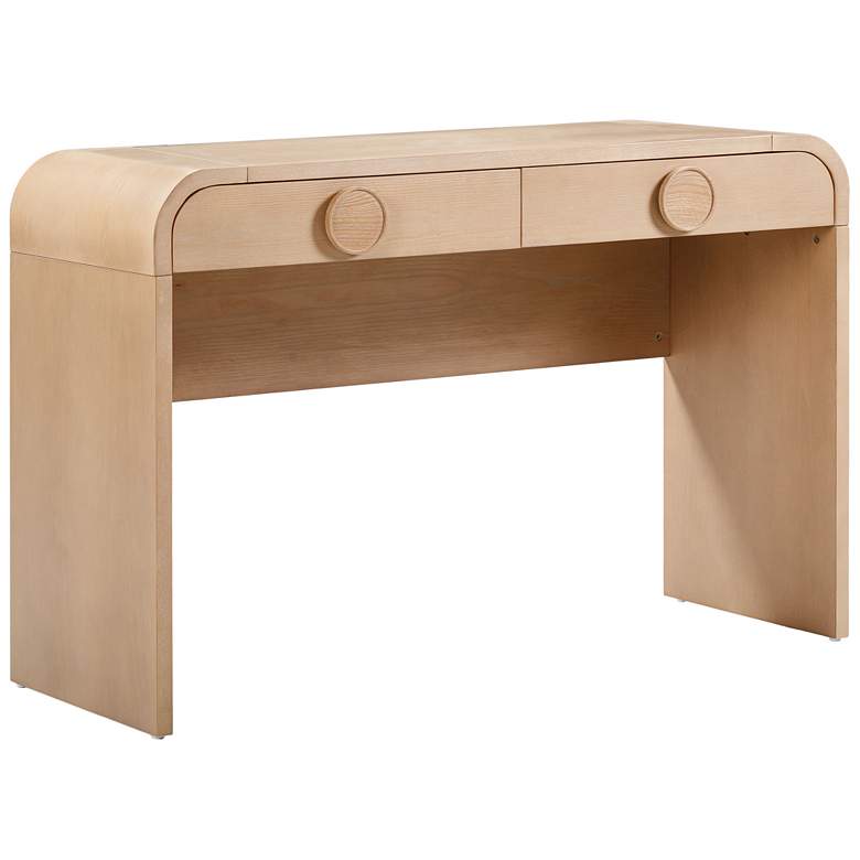 Image 5 Moonrise 48" Wide Natural Ash Wood 2-Drawer Vanity Desk more views