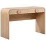 5_Moonrise 48" Wide Natural Ash Wood 2-Drawer Vanity Desk more views