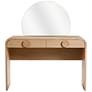 6_Moonrise 48" Wide Natural Ash Wood 2-Drawer Vanity Desk more views