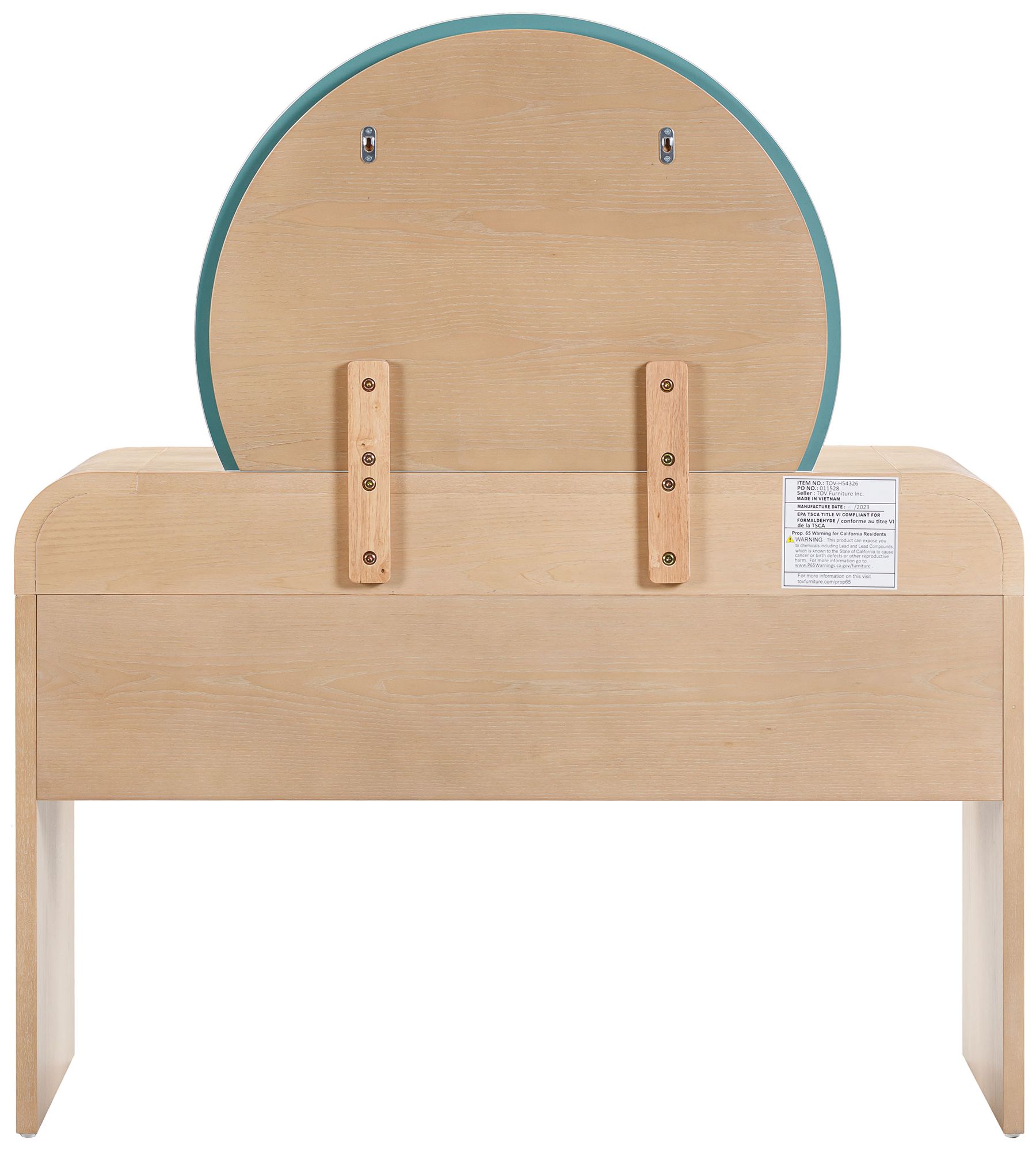 Moonrise 48" Wide Natural Ash Wood 2-Drawer Vanity Desk