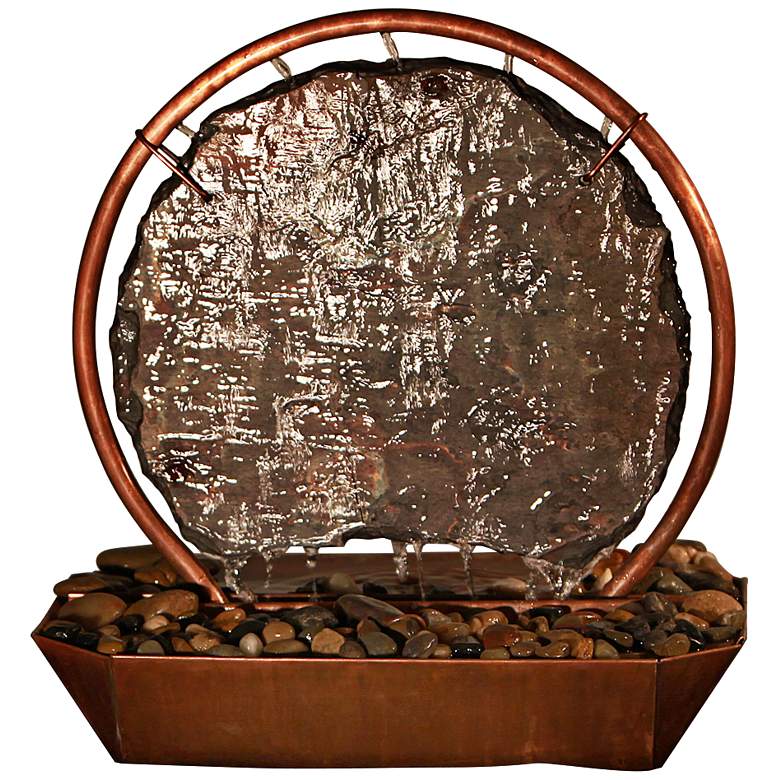 Image 1 Moonrise Natural Copper and Slate 18 inch HIgh Table Fountain