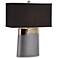Moonrise Noir Bronze Table Lamp with Chocolate Shade