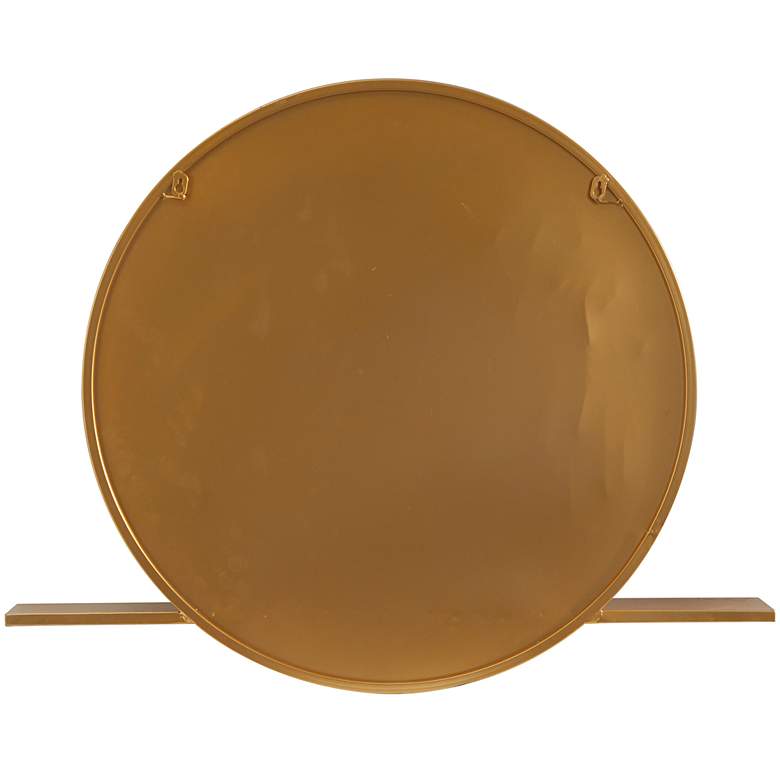 Image 5 Moonrise Polished Gold Metal 28 inch Round Shelf Wall Mirror more views