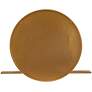 Moonrise Polished Gold Metal 28" Round Shelf Wall Mirror