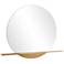 Moonrise Polished Gold Metal 36" Round Shelf Wall Mirror