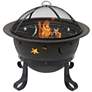 Moons and Stars 30" Wide Wood Burning Outdoor Fire Pit