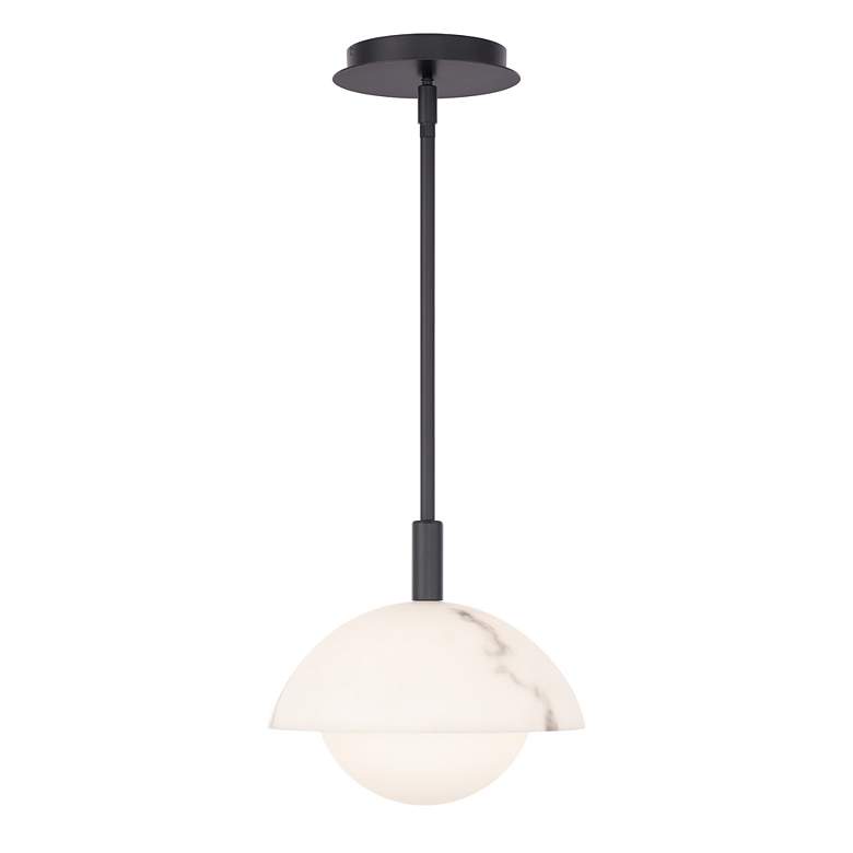 Image 3 Moonstone 9"H x 9.75"W 1-Light Pendant in Black more views
