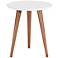Moore 17 1/4" Wide White Gloss and Wood Round End Table