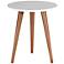 Moore 17 1/4"W Gray Marble Gloss and Wood Round End Table