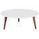 Moore 31 1/2" Wide White Gloss and Wood Round Coffee Table