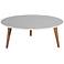 Moore 31 1/2"W Gray Marble Gloss and Wood Round Coffee Table