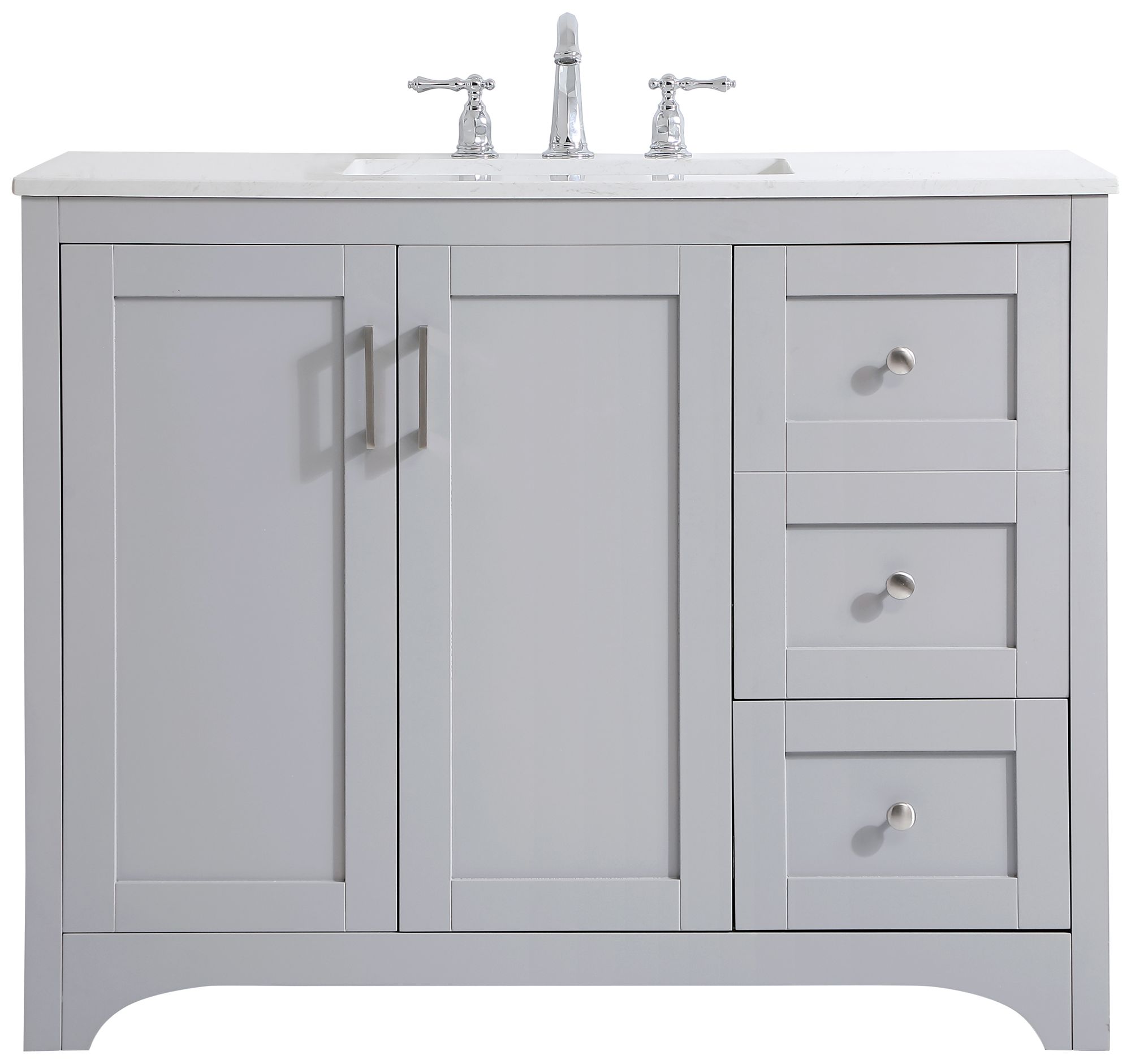 Image 2 Moore 42" Wide Gray 3-Drawer Single Sink Bathroom Vanity