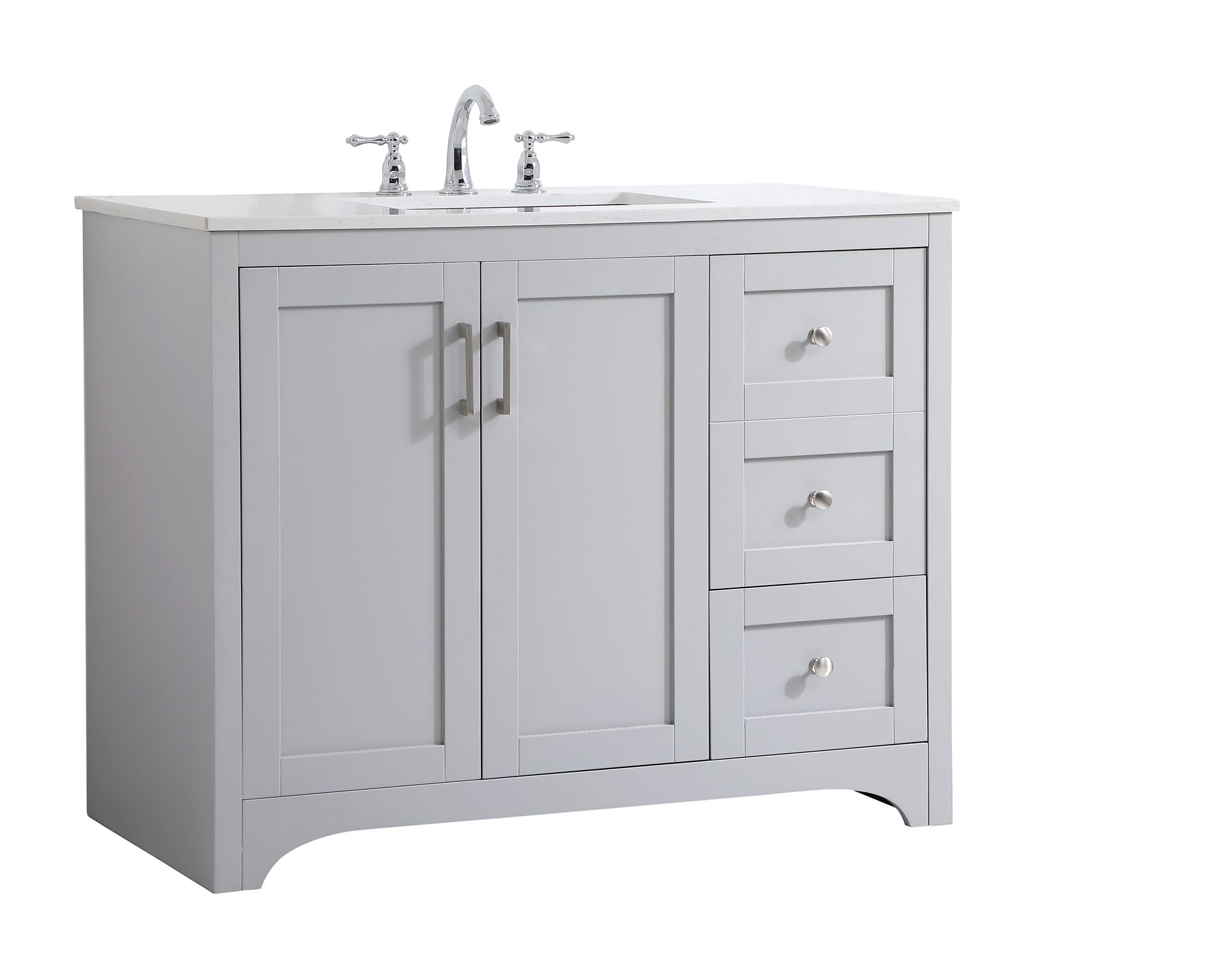 Image 3 Moore 42" Wide Gray 3-Drawer Single Sink Bathroom Vanity more views