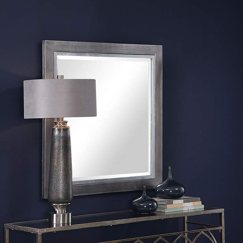 Image 1 Moore Tarnished Silver 40 inch Square Oversized Wall Mirror