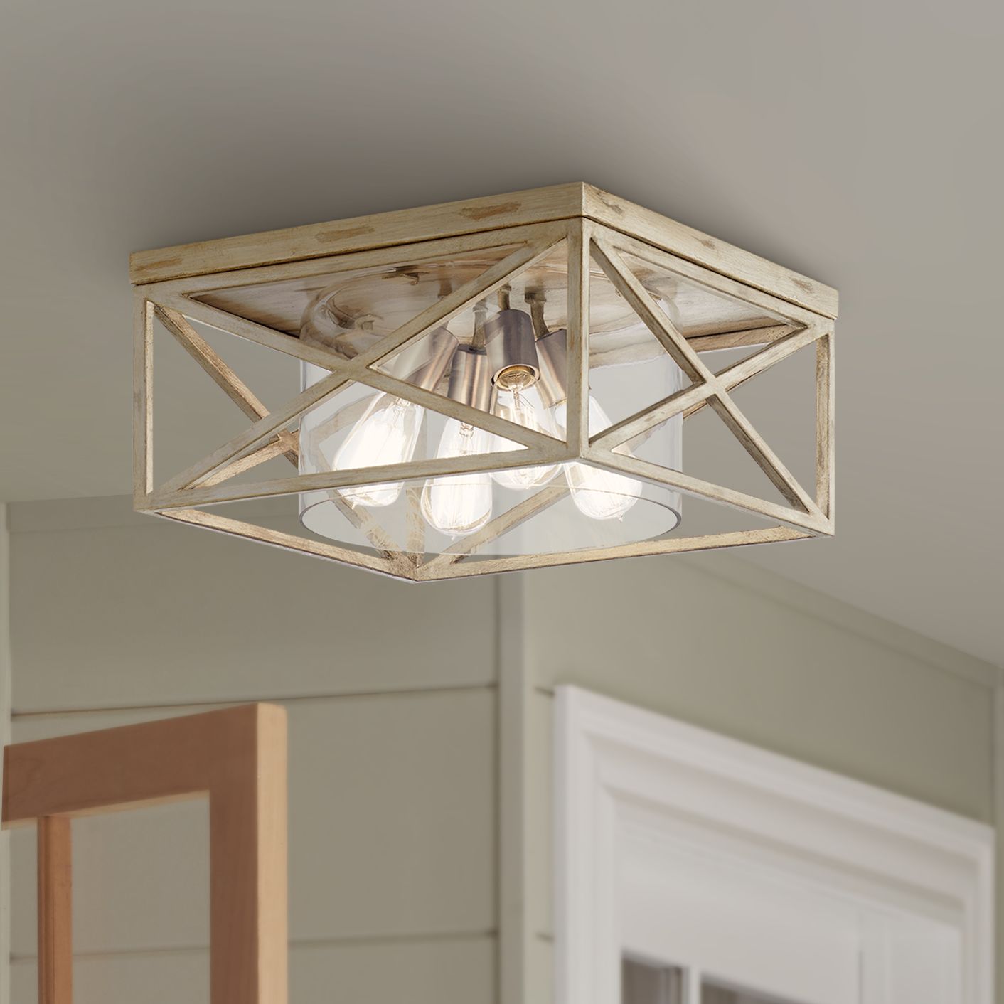 Distressed ceiling deals light