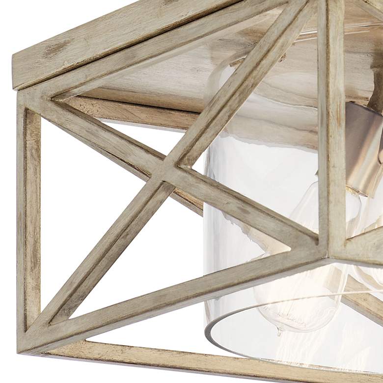 Image 4 Moorgate 16 inchW 4-Light Distressed Antique White Ceiling Light more views
