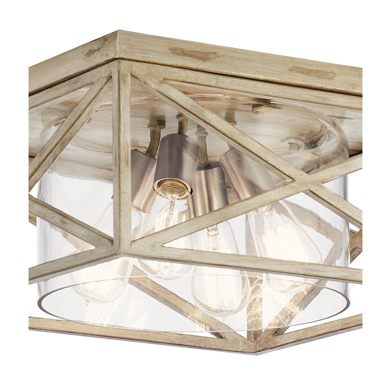 Image 5 Moorgate 16"W 4-Light Distressed Antique White Ceiling Light more views