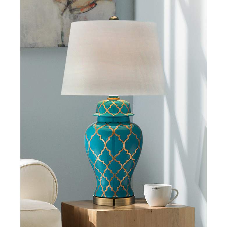 Image 1 Moorish Pattern Ceramic Table Lamp