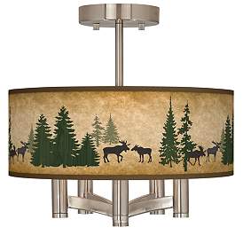 Image1 of Moose Lodge Ava 5-Light Nickel Ceiling Light