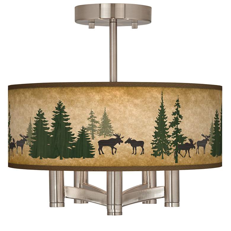 Image 1 Moose Lodge Ava 5-Light Nickel Ceiling Light