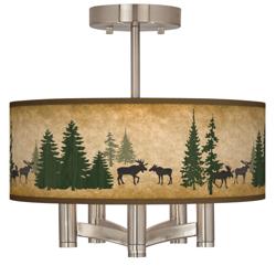 Moose Lodge Ava 5-Light Nickel Ceiling Light