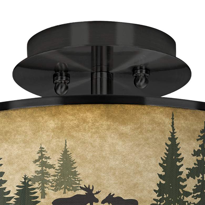 Image 2 Moose Lodge Black 14 inch Wide Ceiling Light more views