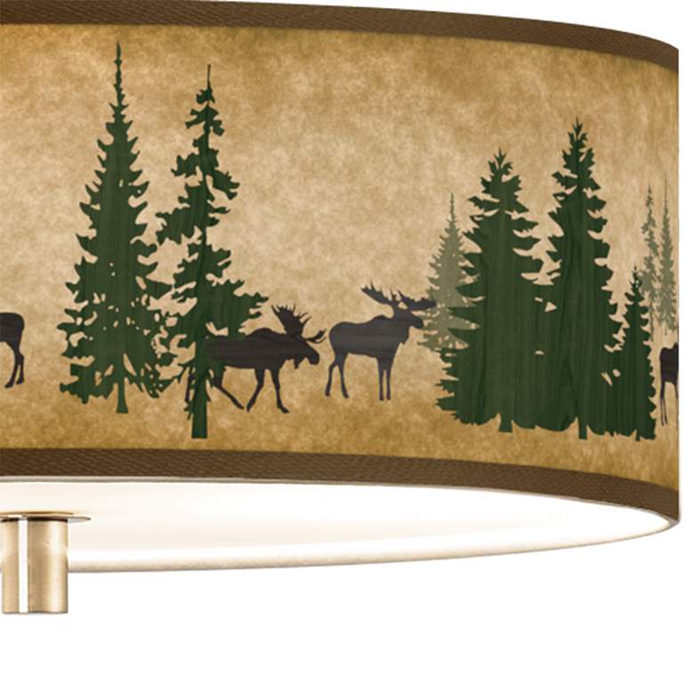 Image 2 Moose Lodge Giclee 14" Wide Ceiling Light more views