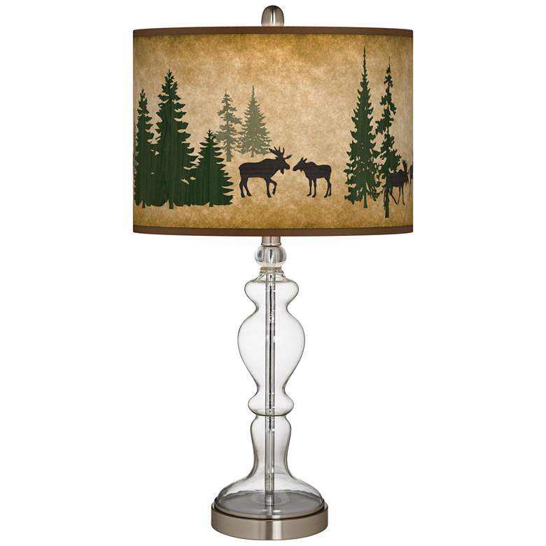 Image 1 Moose Lodge Giclee Apothecary Clear Glass Table Lamp
