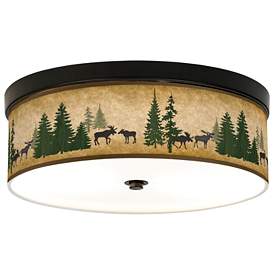 Image1 of Moose Lodge Giclee Energy Efficient Bronze Ceiling Light