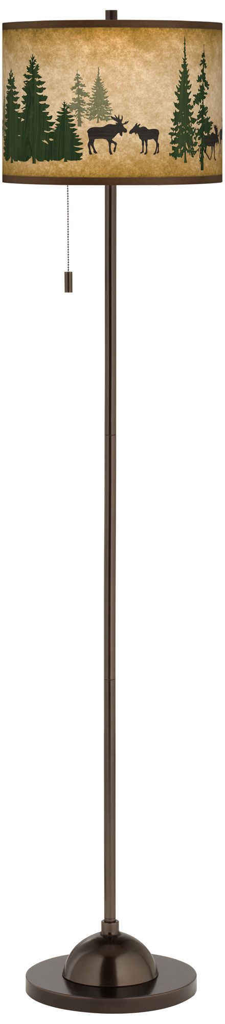 Moose Lodge Giclee Glow Bronze Club Floor Lamp