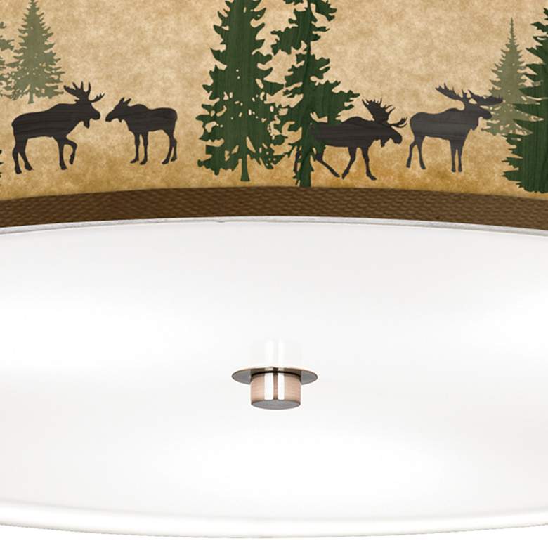 Image 3 Moose Lodge Giclee Nickel 20 1/4 inch Wide Ceiling Light more views