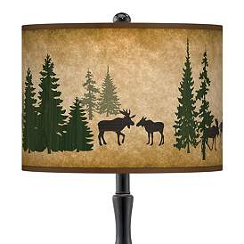Image2 of Moose Lodge Giclee Paley Black Table Lamp more views