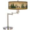 Moose Lodge Giclee Shade LED Swing Arm Desk Lamp