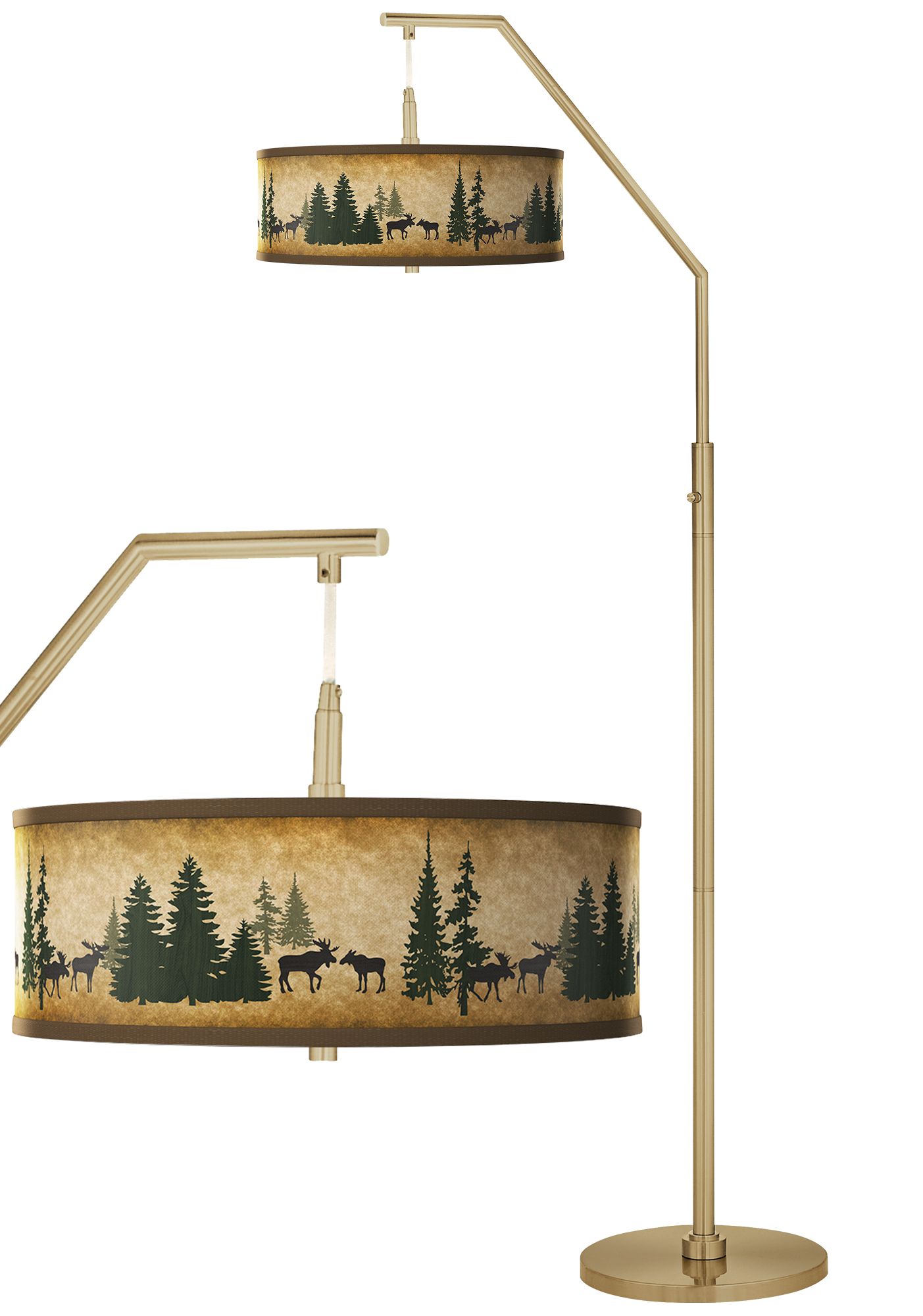 Image Moose Lodge Giclee Warm Gold Arc Floor Lamp