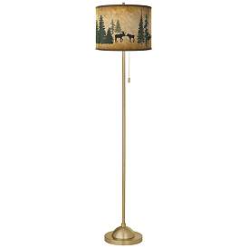 Image2 of Moose Lodge Giclee Warm Gold Stick Floor Lamp