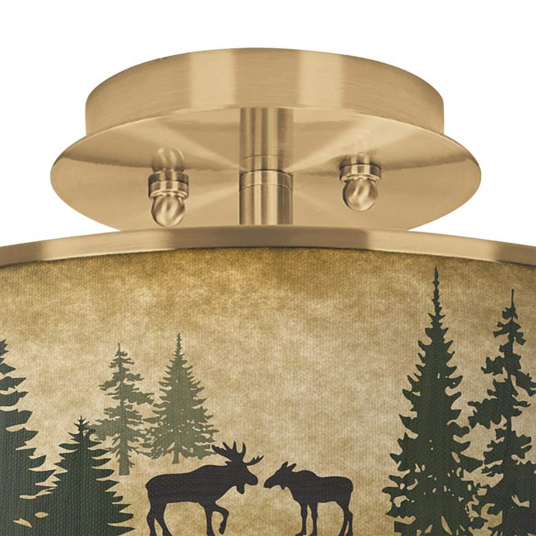 Image 2 Moose Lodge Gold 14 inch Wide Ceiling Light more views