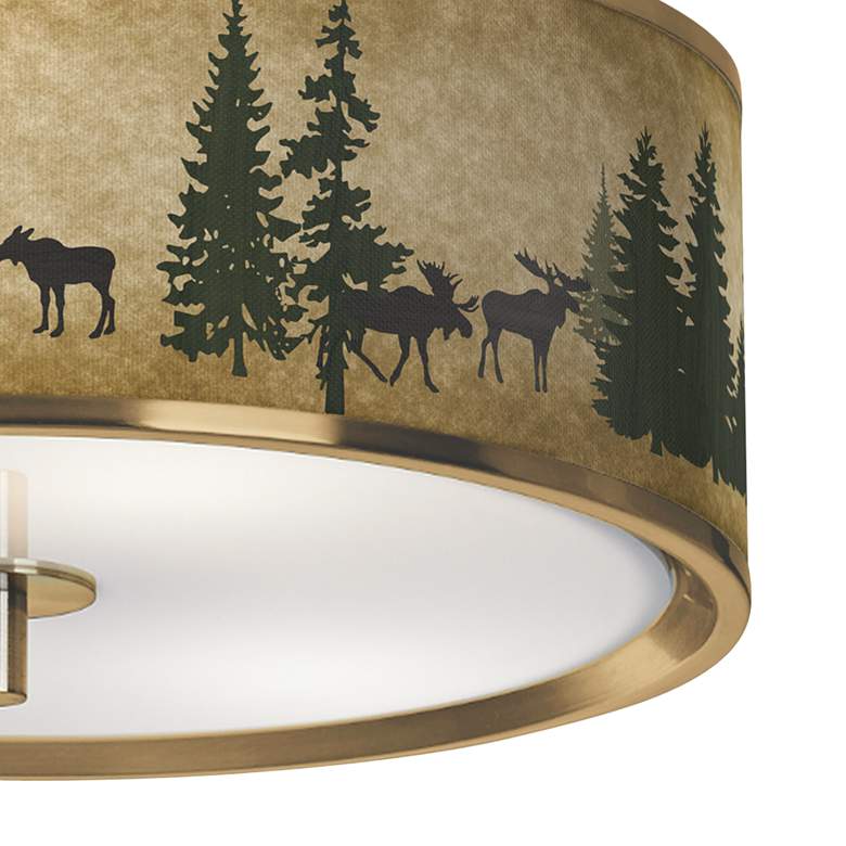 Image 3 Moose Lodge Gold 14 inch Wide Ceiling Light more views