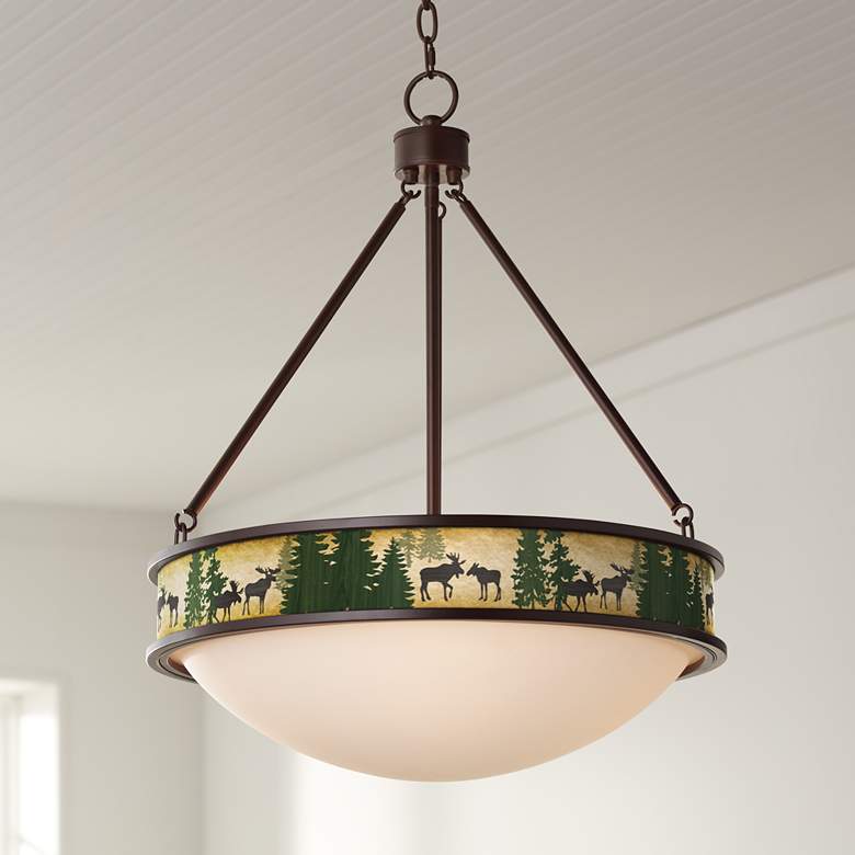 Image 1 Moose Lodge Lamont 20 1/2" Wide Bronze Pendant Light