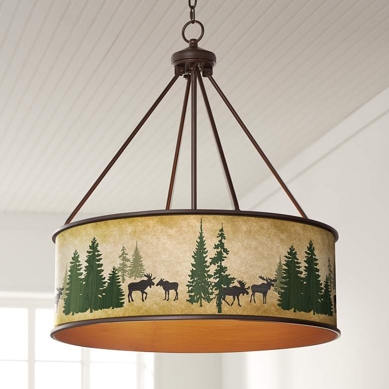 Image 1 Moose Lodge Yulie 24 3/4" Wide Bronze Pendant Light