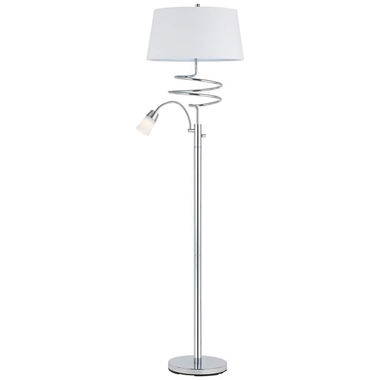 Image 1 Mora Chrome Metal Floor Lamp with LED Reading Lamp
